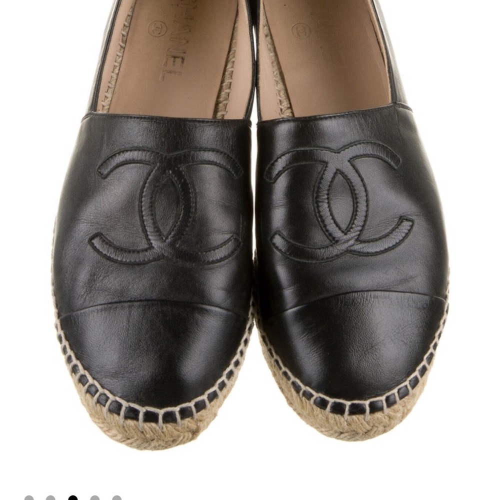Chanel Black Espadrille Flats